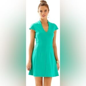 Lilly Pulitzer Bree Jewel Green Fit & Flare Dress Women’s S